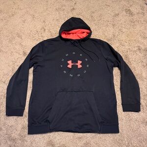 Under Armour Hoodie Mens 2XL Black Loose Pullover Long Sleeve Coldgear Pockets